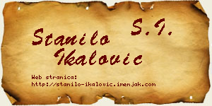 Stanilo Ikalović vizit kartica
